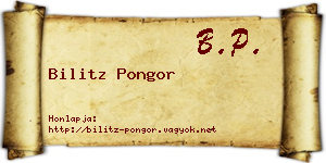 Bilitz Pongor névjegykártya